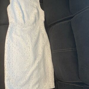 Ann Taylor Ivory Textured Dress